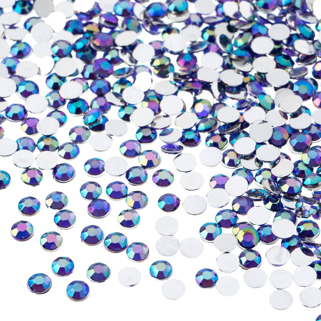 John Bead Acrylic Round Flat Back Rhinestones, 4mm